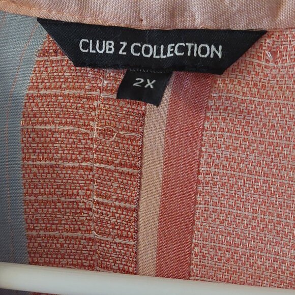 Women's Plus Size 2X Striped Button down Blouse Shirt Pastel colors 3/4 Sleeves - Picture 10 of 13